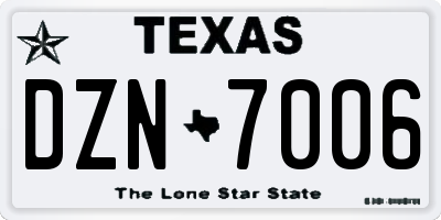 TX license plate DZN7006