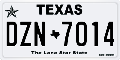 TX license plate DZN7014