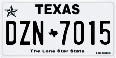 TX license plate DZN7015