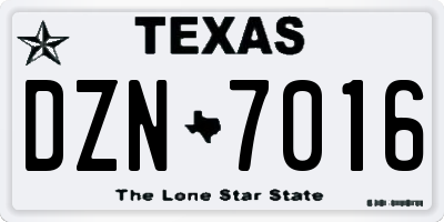 TX license plate DZN7016