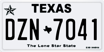 TX license plate DZN7041