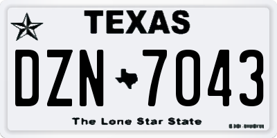 TX license plate DZN7043