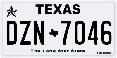 TX license plate DZN7046