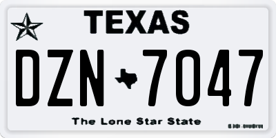 TX license plate DZN7047