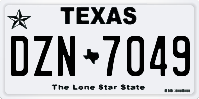 TX license plate DZN7049