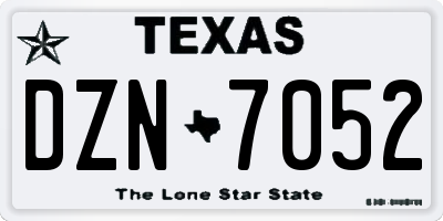 TX license plate DZN7052