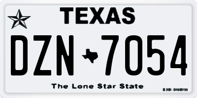 TX license plate DZN7054