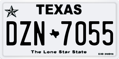 TX license plate DZN7055