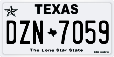 TX license plate DZN7059