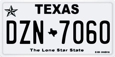 TX license plate DZN7060