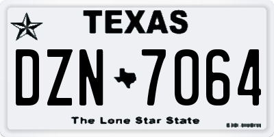TX license plate DZN7064
