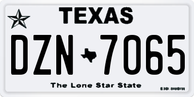 TX license plate DZN7065