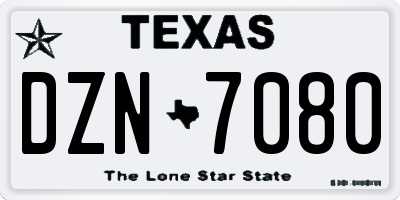 TX license plate DZN7080