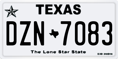 TX license plate DZN7083