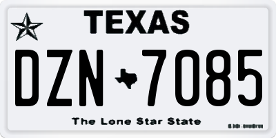 TX license plate DZN7085