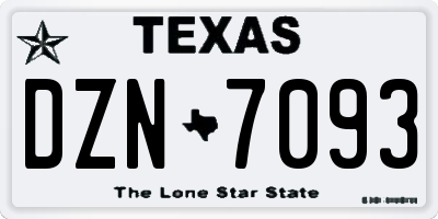TX license plate DZN7093
