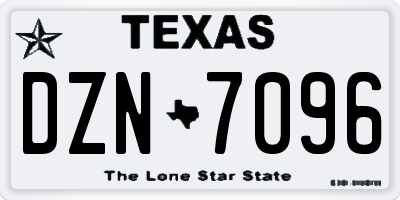 TX license plate DZN7096