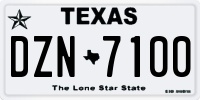 TX license plate DZN7100