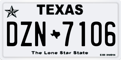 TX license plate DZN7106