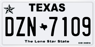 TX license plate DZN7109
