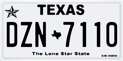 TX license plate DZN7110