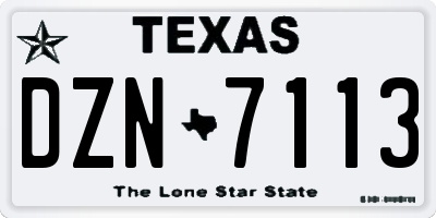 TX license plate DZN7113