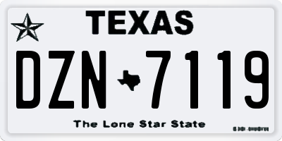 TX license plate DZN7119