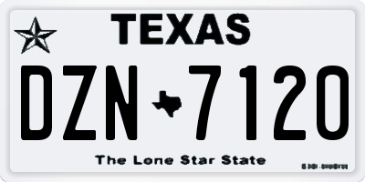 TX license plate DZN7120