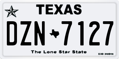 TX license plate DZN7127