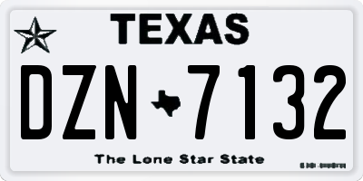 TX license plate DZN7132