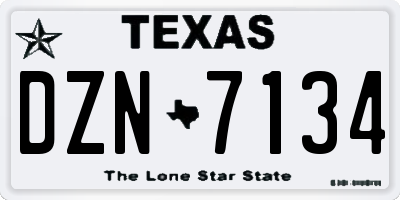 TX license plate DZN7134