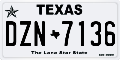 TX license plate DZN7136
