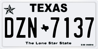 TX license plate DZN7137