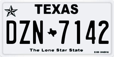 TX license plate DZN7142