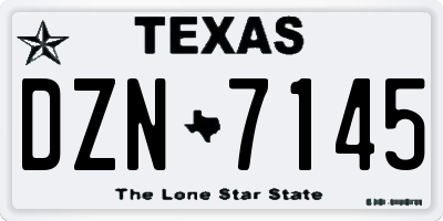 TX license plate DZN7145