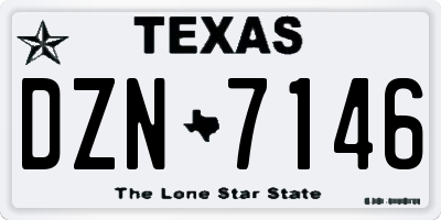 TX license plate DZN7146