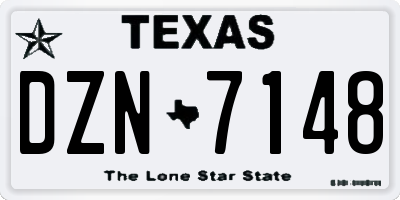 TX license plate DZN7148