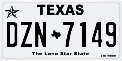TX license plate DZN7149