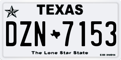 TX license plate DZN7153