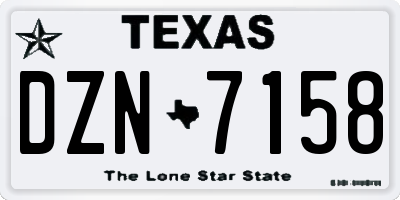 TX license plate DZN7158