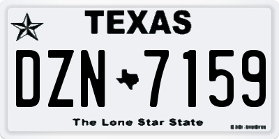 TX license plate DZN7159
