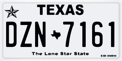 TX license plate DZN7161