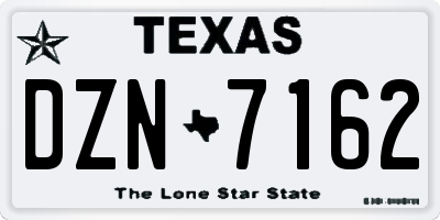 TX license plate DZN7162
