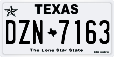TX license plate DZN7163