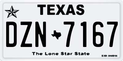 TX license plate DZN7167