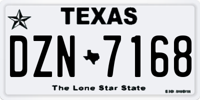 TX license plate DZN7168