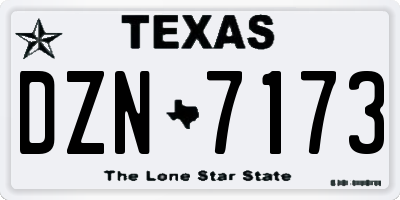 TX license plate DZN7173