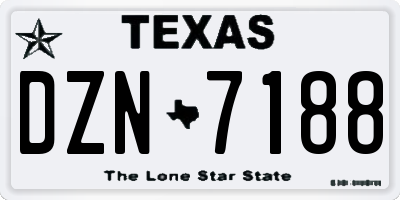 TX license plate DZN7188