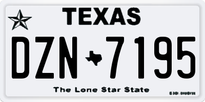 TX license plate DZN7195