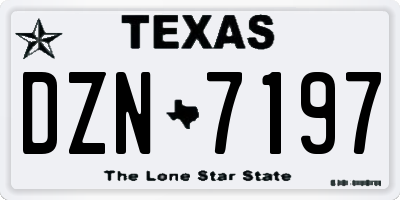 TX license plate DZN7197